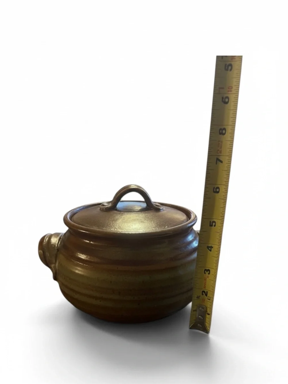 VTG Handcrafted Artisan Stoneware Clay Lidded Casserole Soup Pot